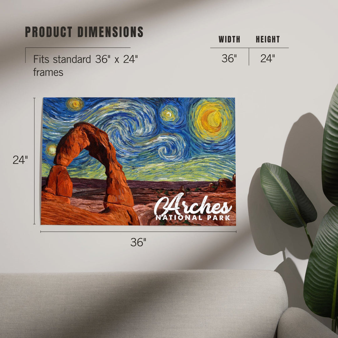 Arches National Park, Starry Night Series, Delicate Arch, Art & Giclee Prints Art Lantern Press 