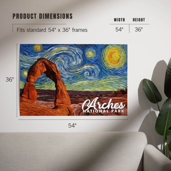 Arches National Park, Starry Night Series, Delicate Arch, Art & Giclee Prints Art Lantern Press 