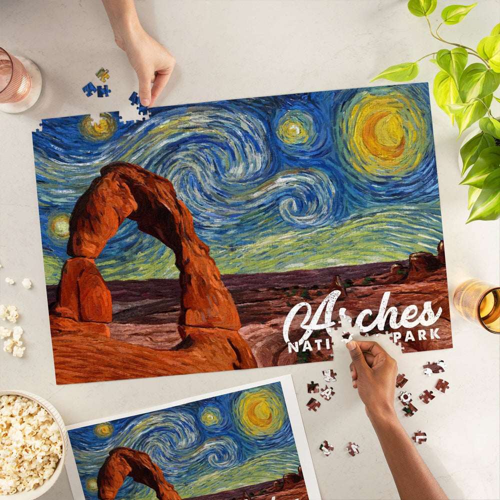 Arches National Park, Starry Night Series, Delicate Arch, Jigsaw Puzzle Puzzle Lantern Press 