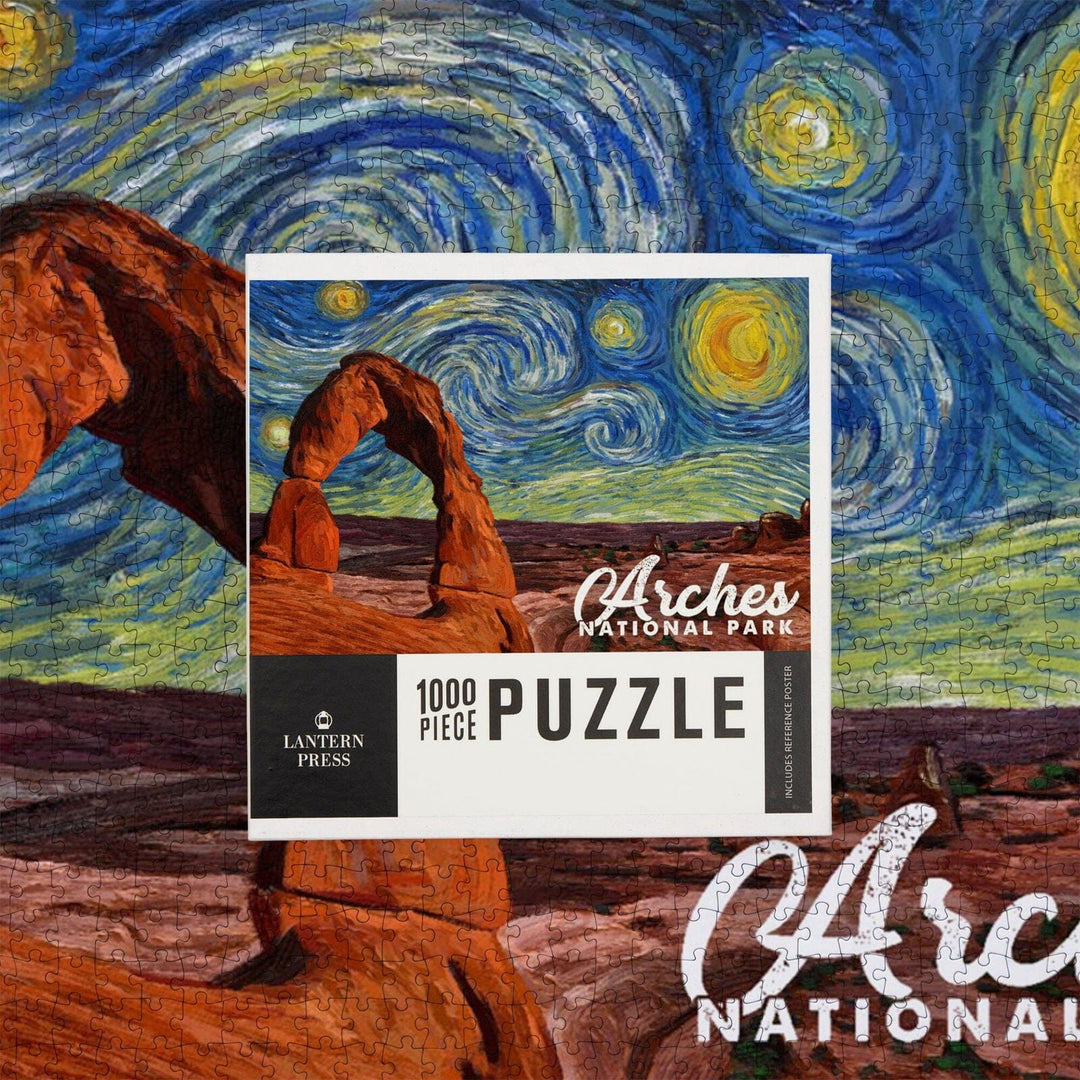 Arches National Park, Starry Night Series, Delicate Arch, Jigsaw Puzzle Puzzle Lantern Press 