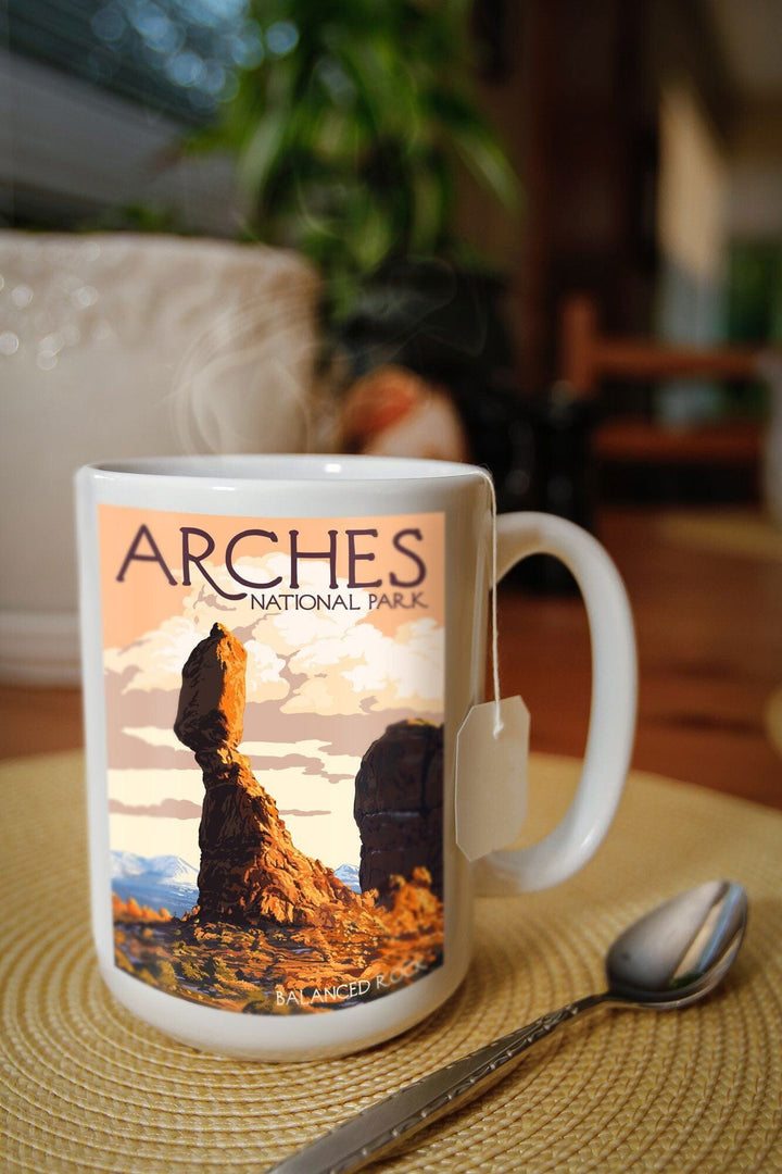 Arches National Park, Utah, Balanced Rock, Lantern Press Artwork, Ceramic Mug Mugs Lantern Press 