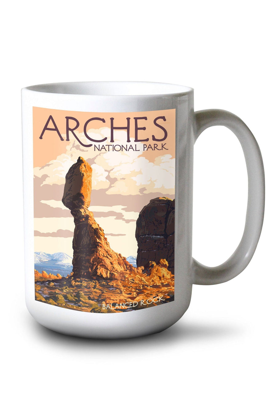 Arches National Park, Utah, Balanced Rock, Lantern Press Artwork, Ceramic Mug Mugs Lantern Press 