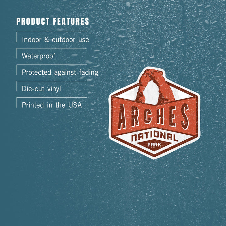 Arches National Park, Utah, Contour, Vinyl Sticker Sticker Lantern Press 