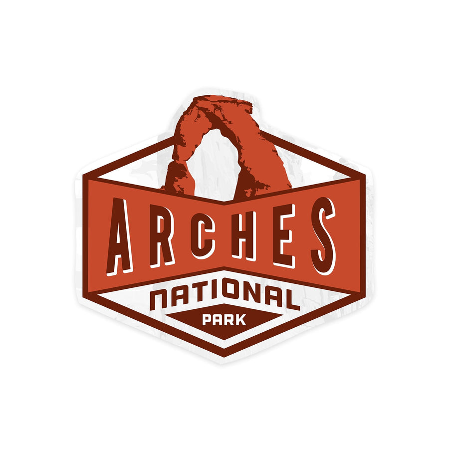 Arches National Park, Utah, Contour, Vinyl Sticker Sticker Lantern Press 