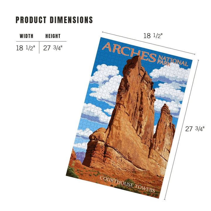 Arches National Park, Utah, Courthouse Towers, Jigsaw Puzzle Puzzle Lantern Press 