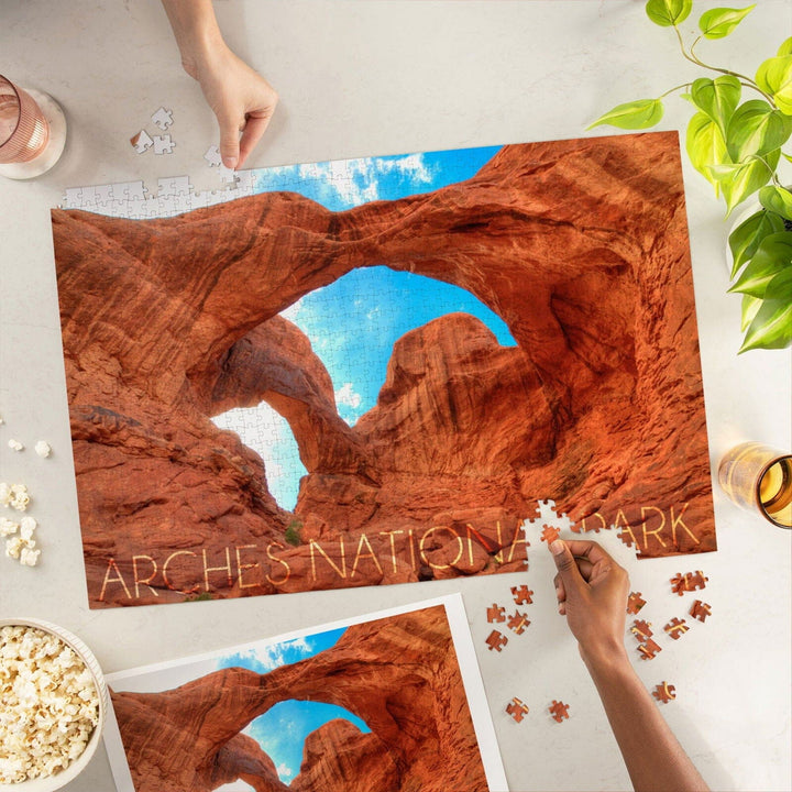 Arches National Park, Utah, Daytime Blue Sky, Jigsaw Puzzle Puzzle Lantern Press 