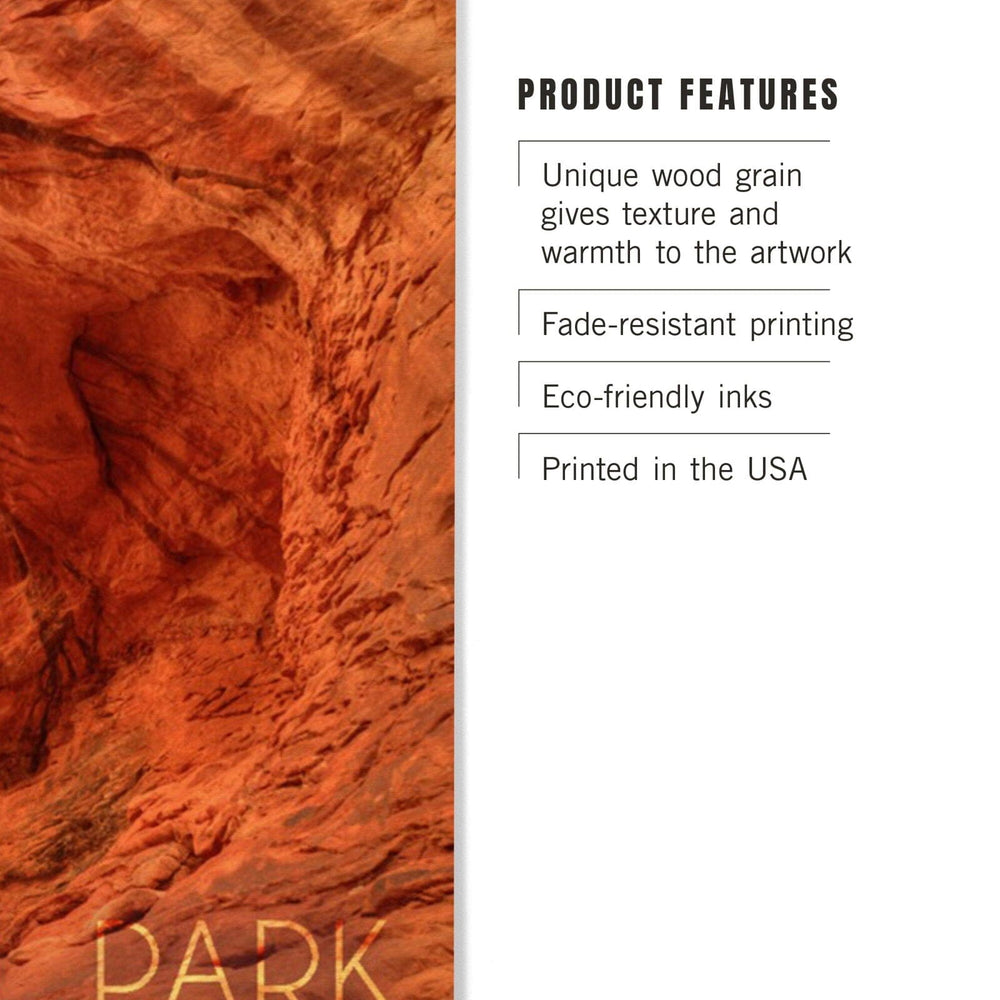 Arches National Park, Utah, Daytime Blue Sky, Lantern Press Photography, Wood Signs and Postcards Wood Lantern Press 