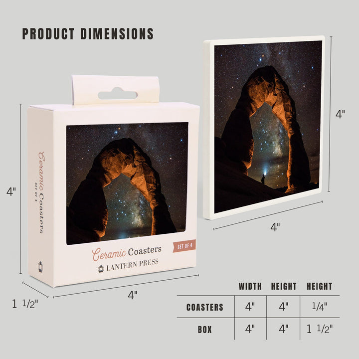 Arches National Park, Utah, Delicate Arch and Milky Way, Coasters Coasters Lantern Press 