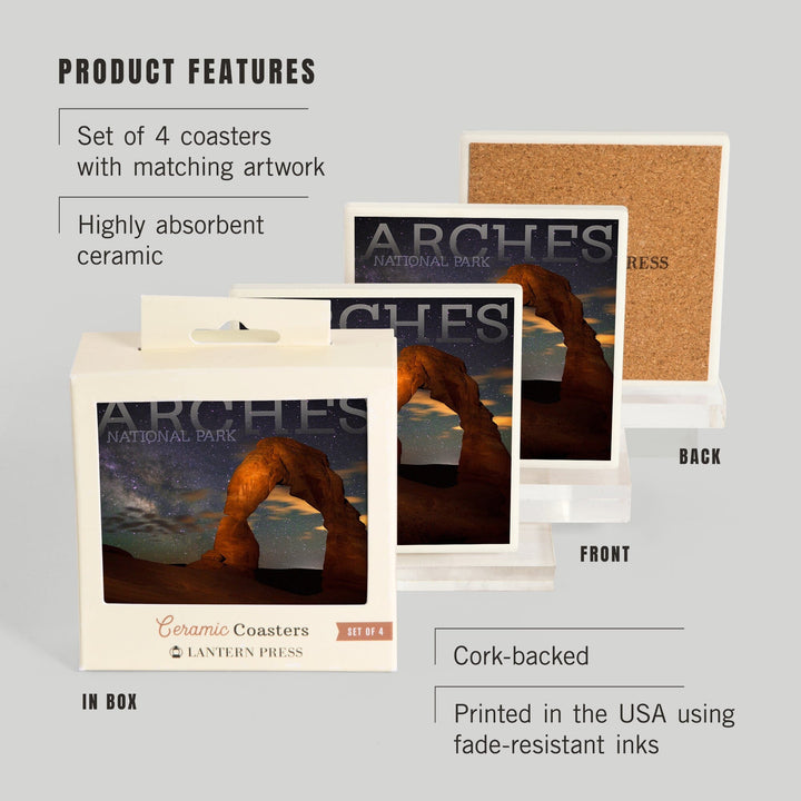 Arches National Park, Utah, Delicate Arch, Coasters Coasters Lantern Press 