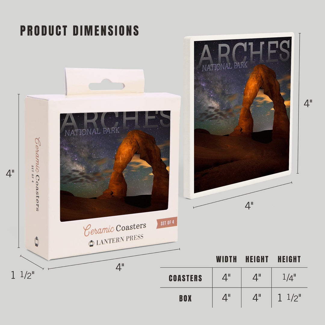 Arches National Park, Utah, Delicate Arch, Coasters Coasters Lantern Press 