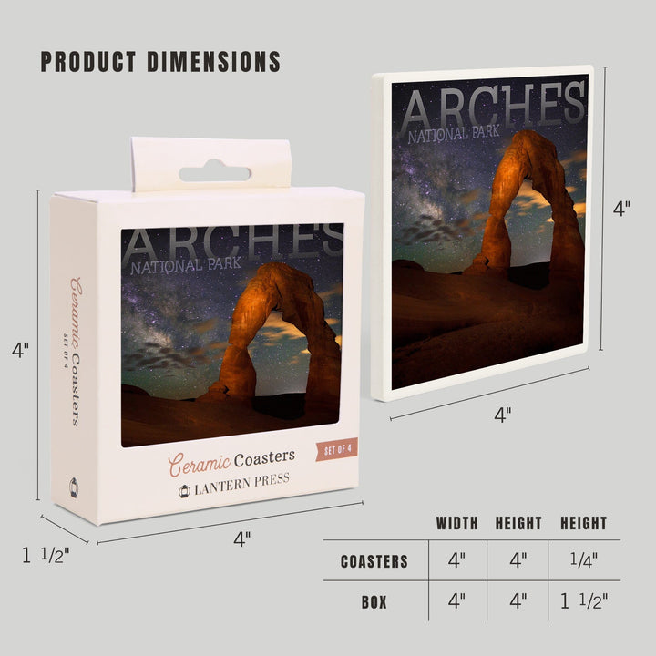 Arches National Park, Utah, Delicate Arch, Coasters Coasters Lantern Press 