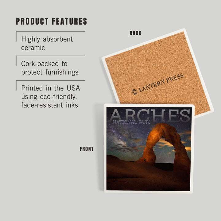 Arches National Park, Utah, Delicate Arch, Coasters Coasters Lantern Press 