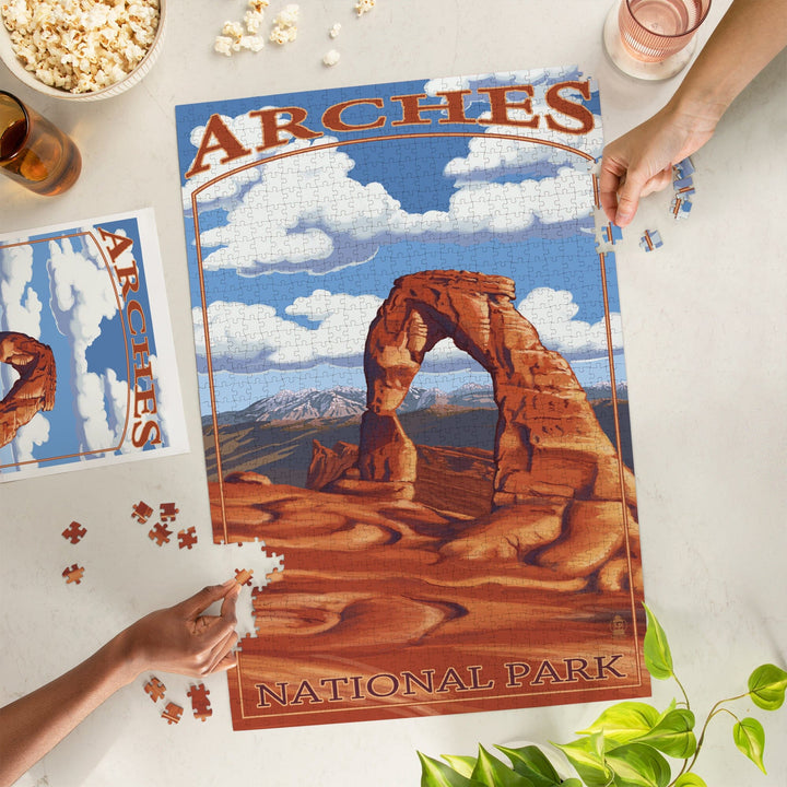 Arches National Park, Utah, Delicate Arch, Day Scene, Jigsaw Puzzle Puzzle Lantern Press 