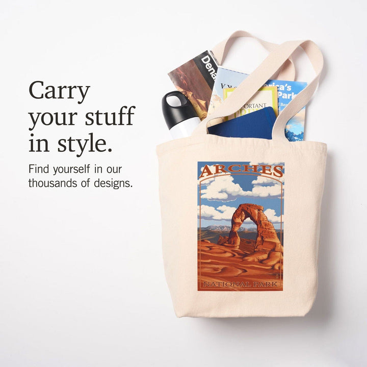 Arches National Park, Utah, Delicate Arch, Day Scene, Lantern Press Artwork, Tote Bag Totes Lantern Press 