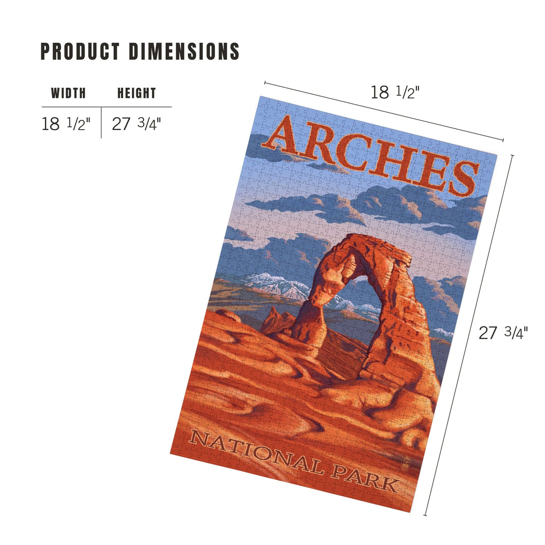 Arches National Park, Utah, Delicate Arch Illustration, Jigsaw Puzzle Puzzle Lantern Press 