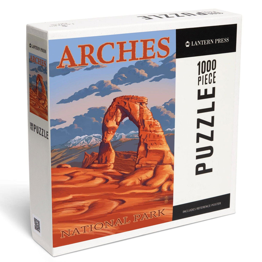 Arches National Park, Utah, Delicate Arch Illustration, Jigsaw Puzzle Puzzle Lantern Press 