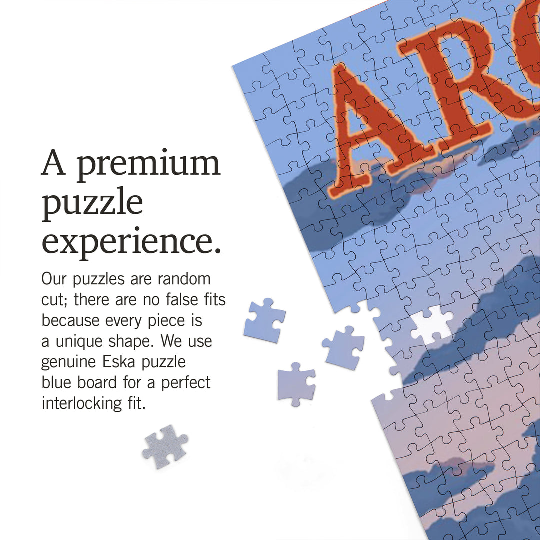Arches National Park, Utah, Delicate Arch Illustration, Jigsaw Puzzle Puzzle Lantern Press 