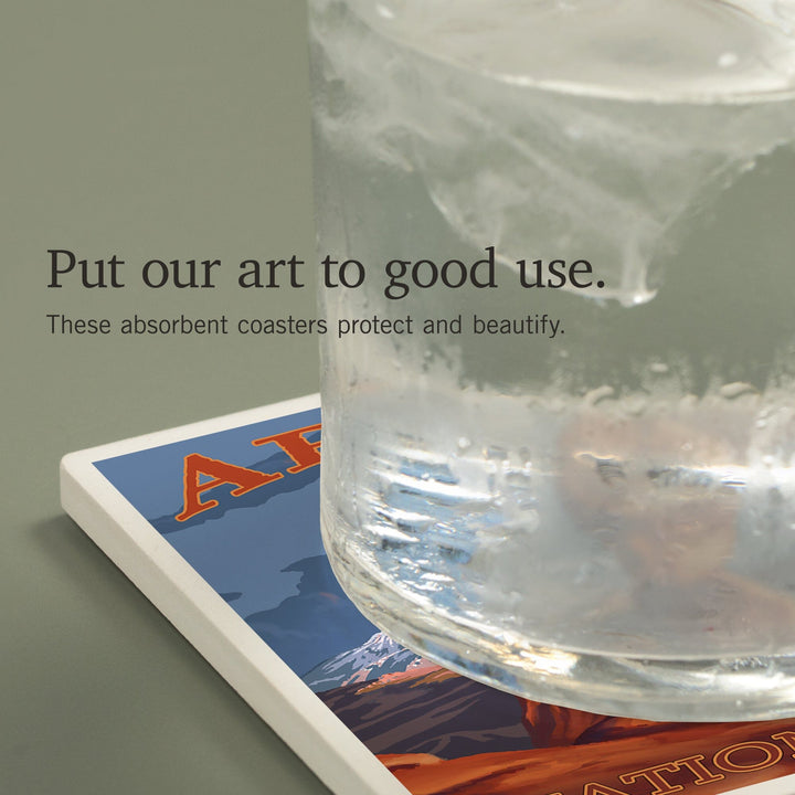 Arches National Park, Utah, Delicate Arch, Painterly Series, Coasters Coasters Lantern Press 