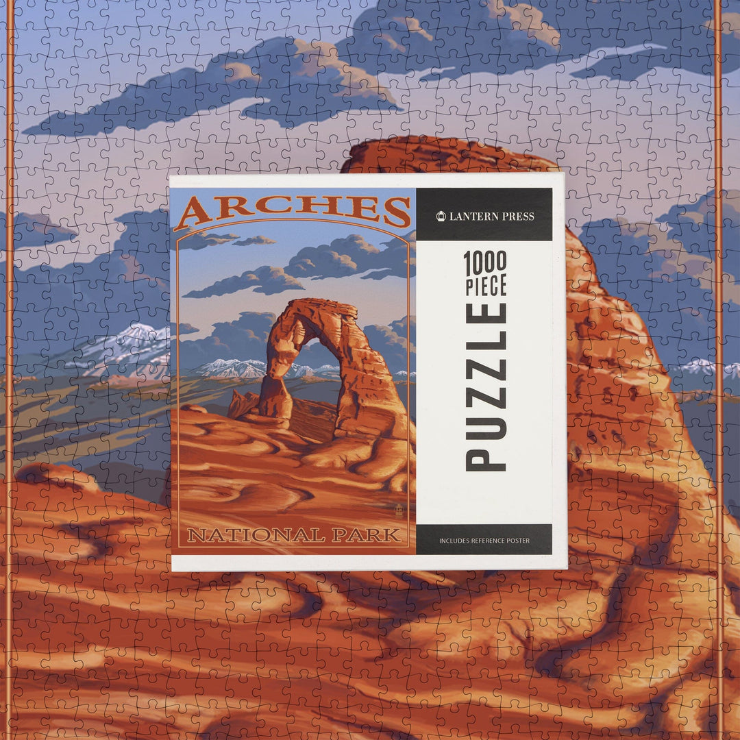 Arches National Park, Utah, Delicate Arch, Painterly Series, Jigsaw Puzzle Puzzle Lantern Press 