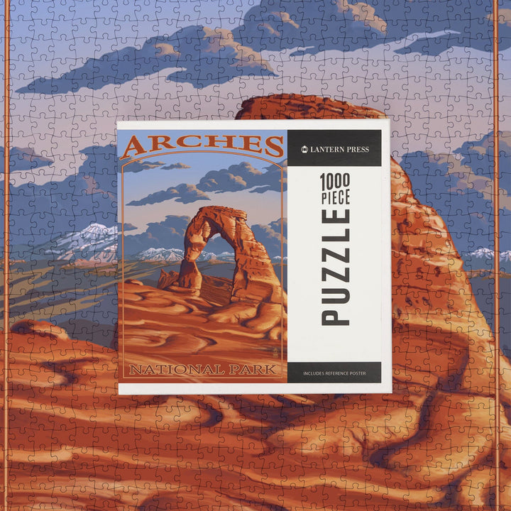 Arches National Park, Utah, Delicate Arch, Painterly Series, Jigsaw Puzzle Puzzle Lantern Press 