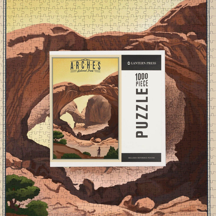 Arches National Park, Utah, Double Arch, Litho, Jigsaw Puzzle Puzzle Lantern Press 