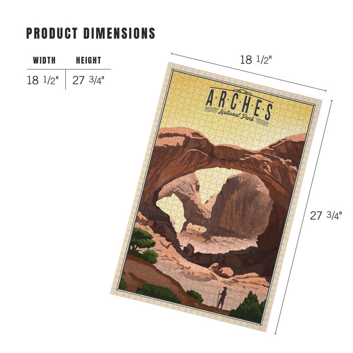 Arches National Park, Utah, Double Arch, Litho, Jigsaw Puzzle Puzzle Lantern Press 