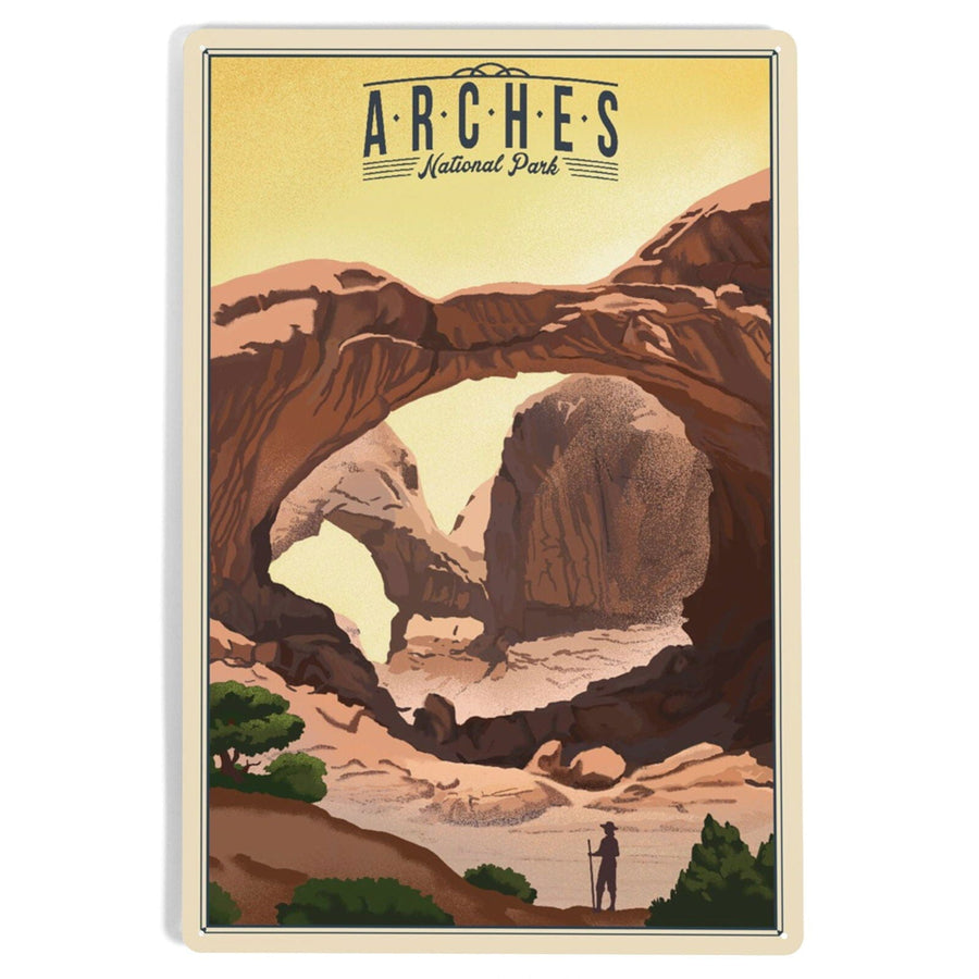 Arches National Park, Utah, Double Arch, Litho, Metal Signs Metal Lantern Press 