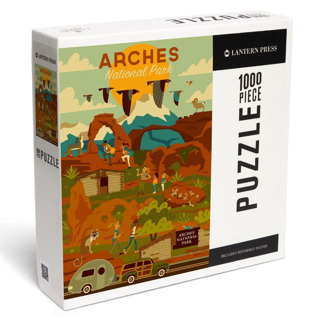 Arches National Park, Utah, Geometric National Park Series, Jigsaw Puzzle Puzzle Lantern Press 