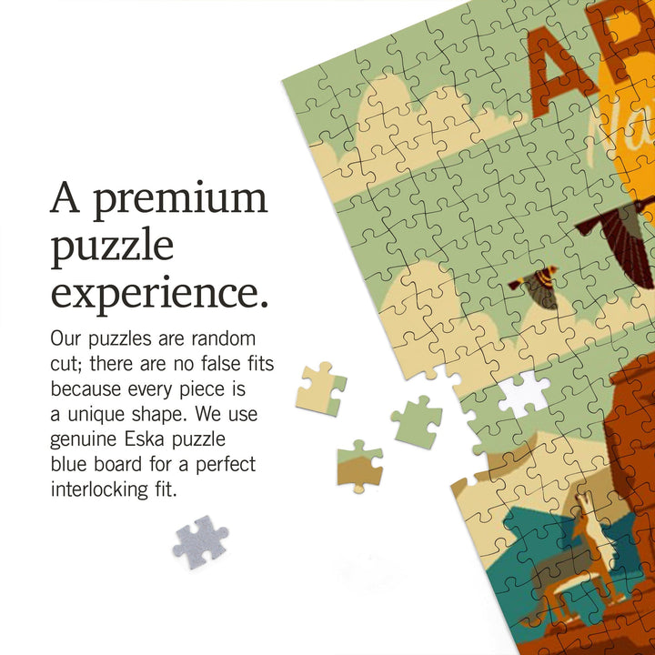 Arches National Park, Utah, Geometric National Park Series, Jigsaw Puzzle Puzzle Lantern Press 