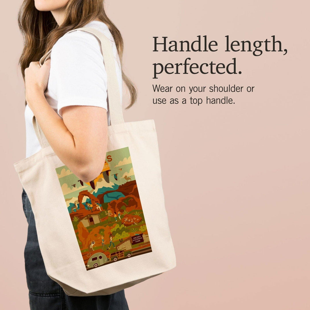 Arches National Park, Utah, Geometric National Park Series, Lantern Press Artwork, Tote Bag Totes Lantern Press 