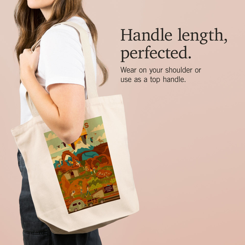 Arches National Park, Utah, Geometric National Park Series, Tote Bag Totes Lantern Press 