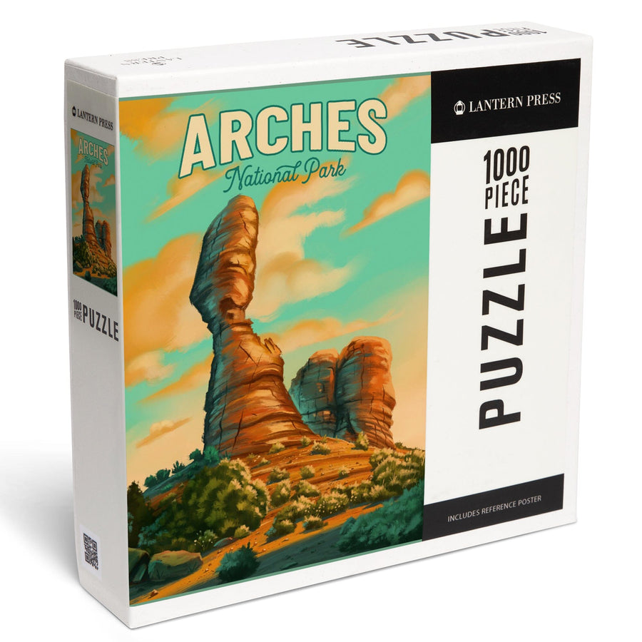 Arches National Park, Utah, Oil Painting, Jigsaw Puzzle Puzzle Lantern Press 