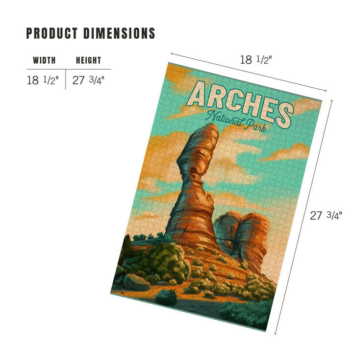 Arches National Park, Utah, Oil Painting, Jigsaw Puzzle Puzzle Lantern Press 