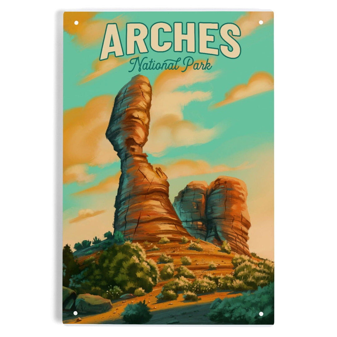 Arches National Park, Utah, Oil Painting, Metal Signs Metal Lantern Press 