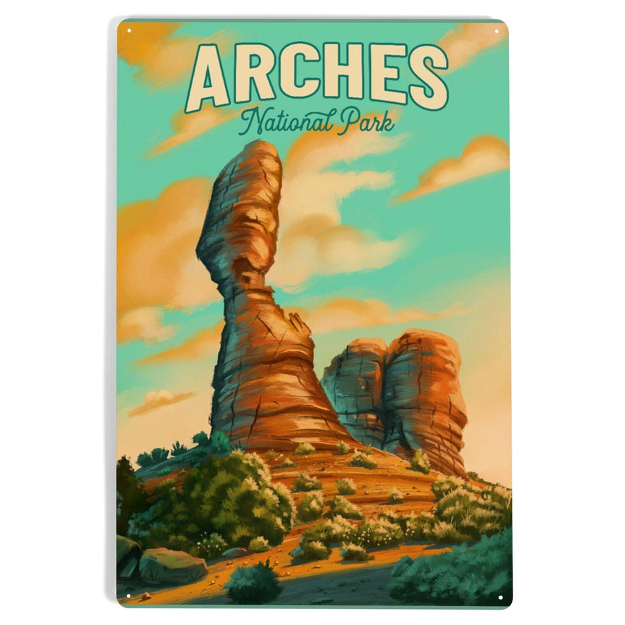 Arches National Park, Utah, Oil Painting, Metal Signs Metal Lantern Press 