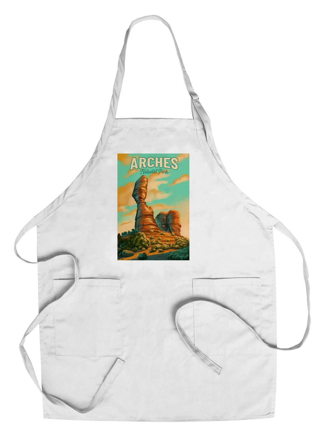 Arches National Park, Utah, Oil Painting, Organic Cotton Kitchen Tea Towels Kitchen Lantern Press Cotton Towel 