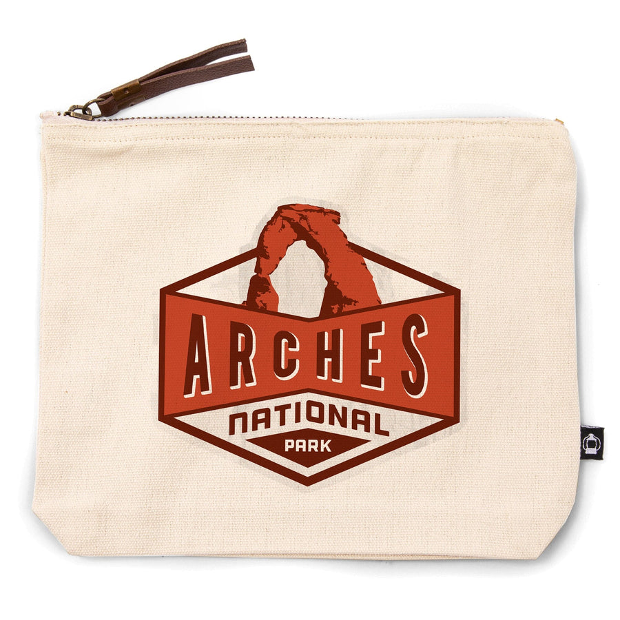 Arches National Park, Utah,, Organic Cotton Zipper Pouch, Go Bag Go Bag Lantern Press 
