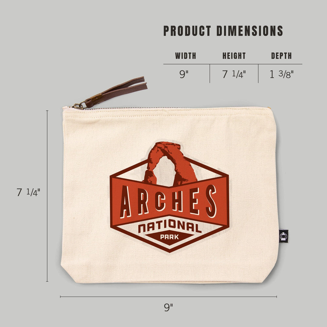 Arches National Park, Utah,, Organic Cotton Zipper Pouch, Go Bag Go Bag Lantern Press 