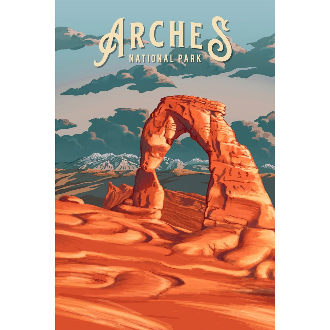 Arches National Park, Utah, Painterly National Park Series, Stretched Canvas Canvas Lantern Press 