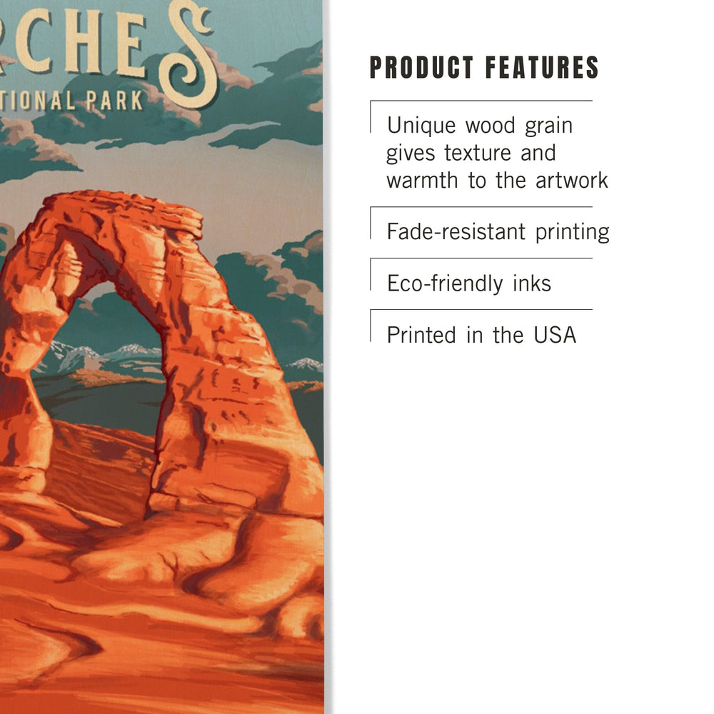 Arches National Park, Utah, Painterly National Park Series, Wood Signs and Postcards Wood Lantern Press 