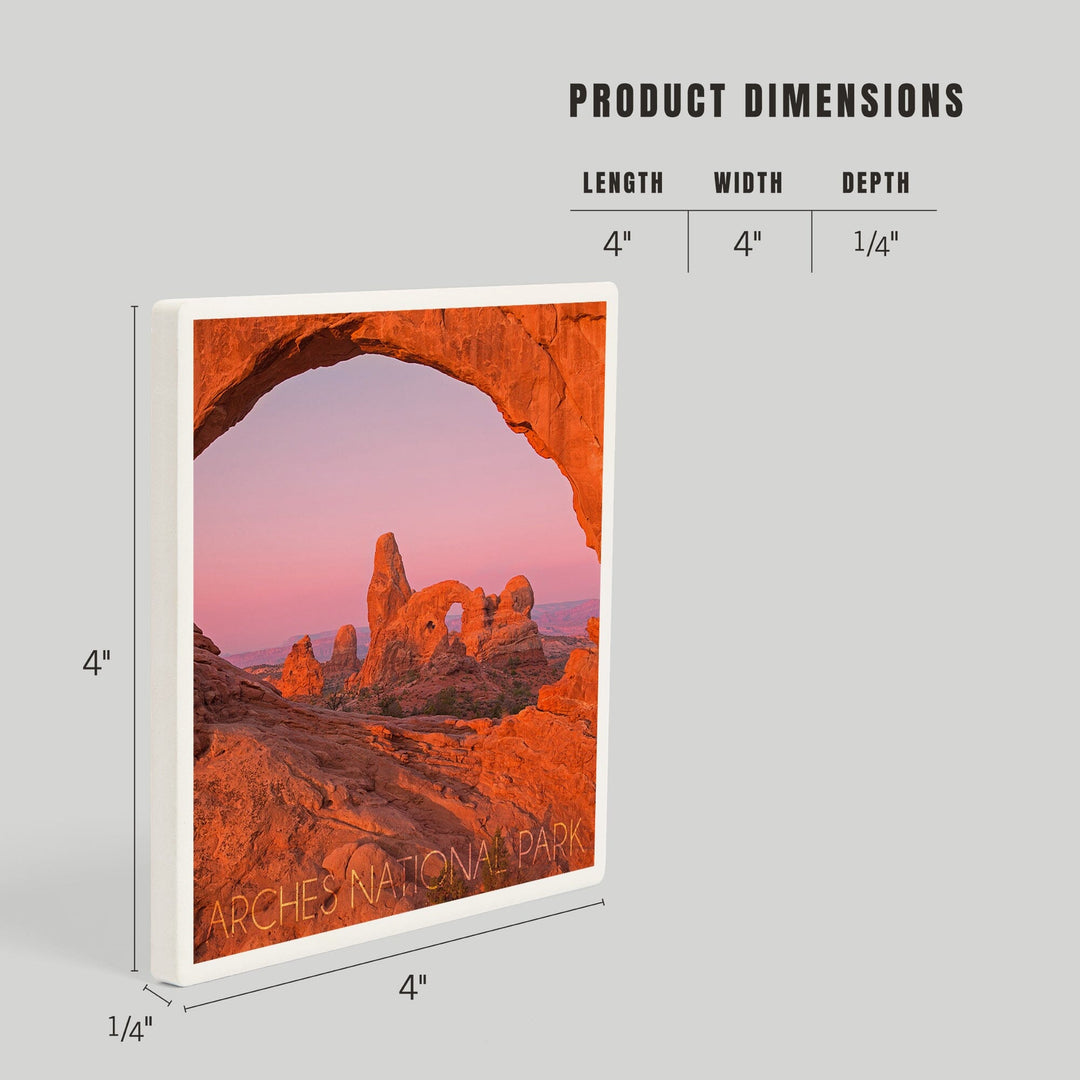 Arches National Park, Utah, Pink Sky, Coasters Coasters Lantern Press 