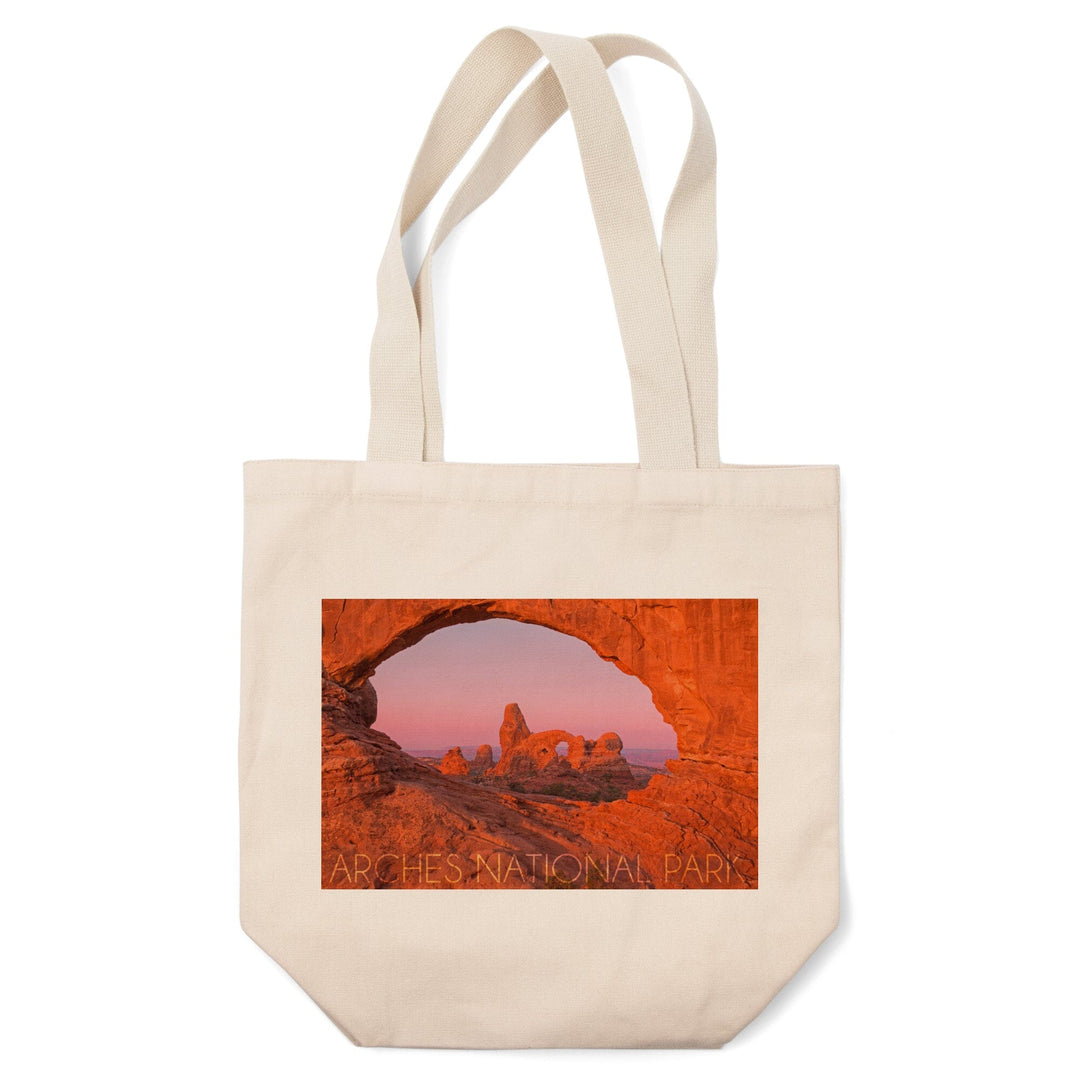 Arches National Park, Utah, Pink Sky, Lantern Press Photography, Tote Bag Totes Lantern Press 