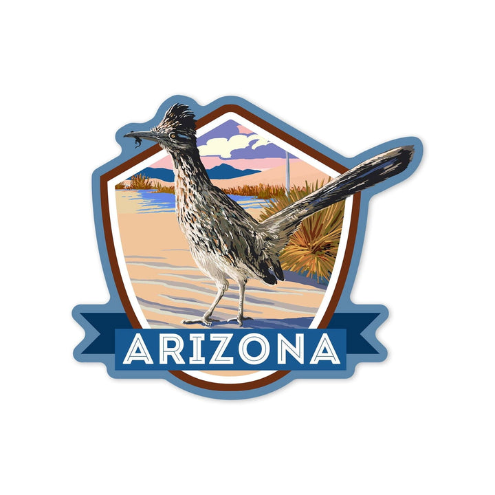 Arizona, Bird, Contour, Vinyl Sticker Sticker Lantern Press 