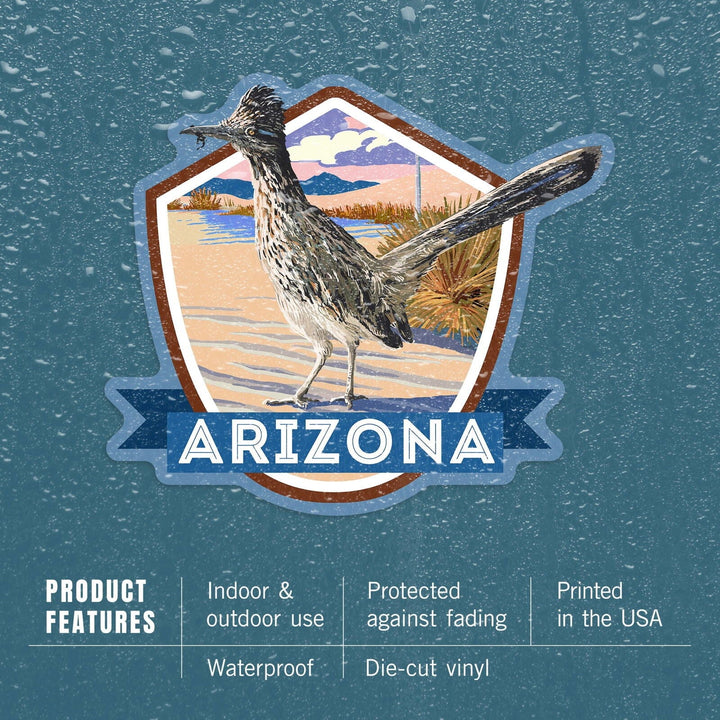 Arizona, Bird, Contour, Vinyl Sticker Sticker Lantern Press 