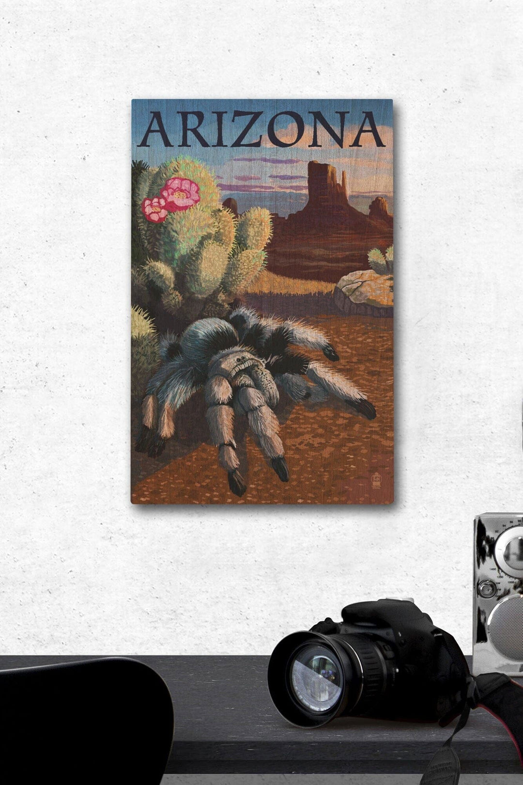 Arizona, Blond Tarantula, Lantern Press Poster, Wood Signs and Postcards Wood Lantern Press 12 x 18 Wood Gallery Print 