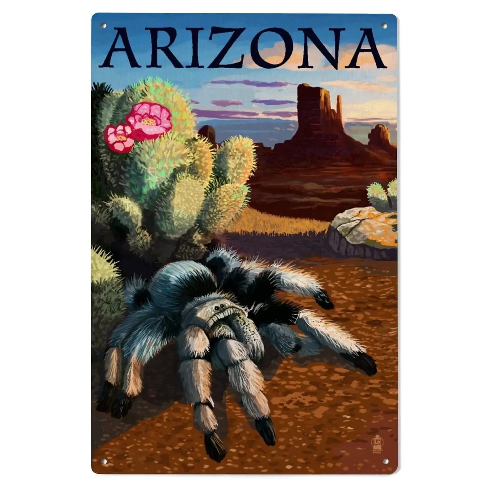 Arizona, Blond Tarantula, Lantern Press Poster, Wood Signs and Postcar