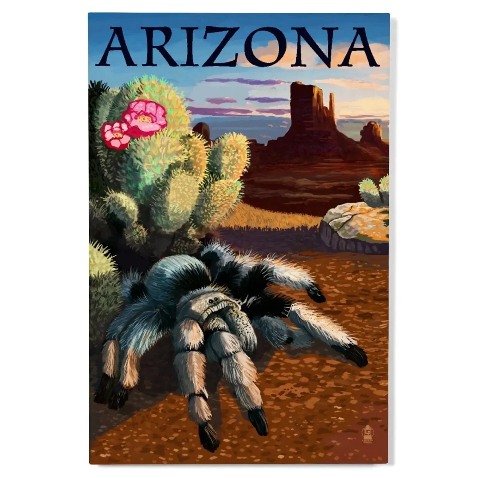 Arizona, Blond Tarantula, Lantern Press Poster, Wood Signs and Postcar