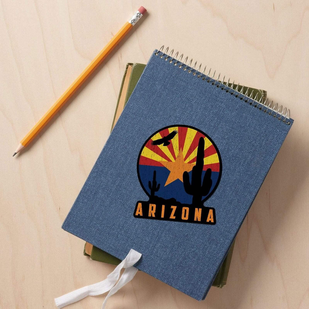 Arizona State Distressed Flag Vinyl Decal - 5" Sticker For Car, Truck, Laptop, Window (N5 Design)