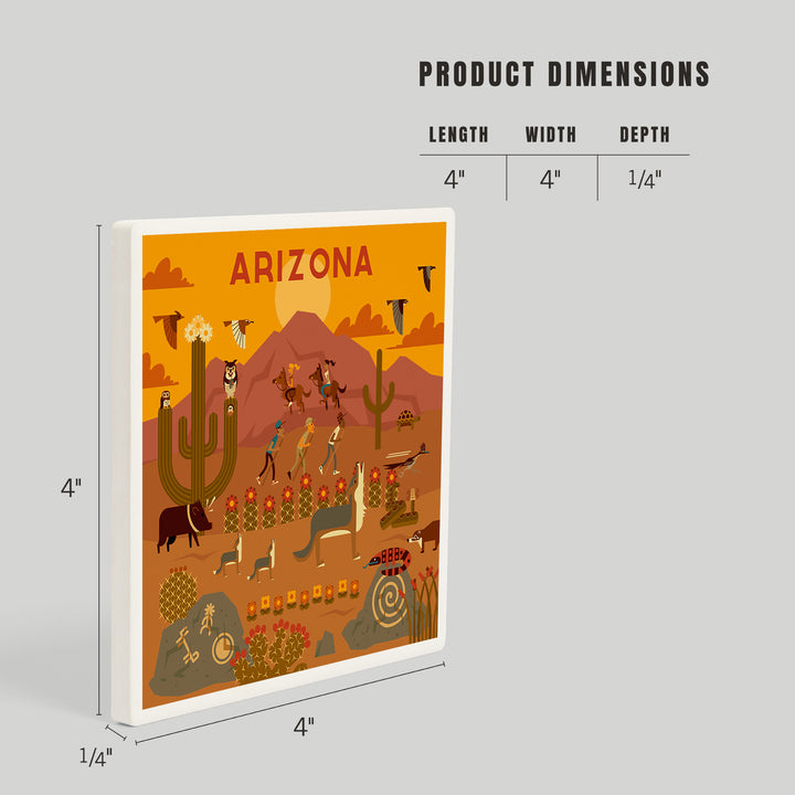 Arizona, Geometric, Coasters Coasters Lantern Press 