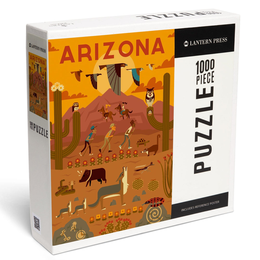 Arizona, Geometric, Jigsaw Puzzle Puzzle Lantern Press 